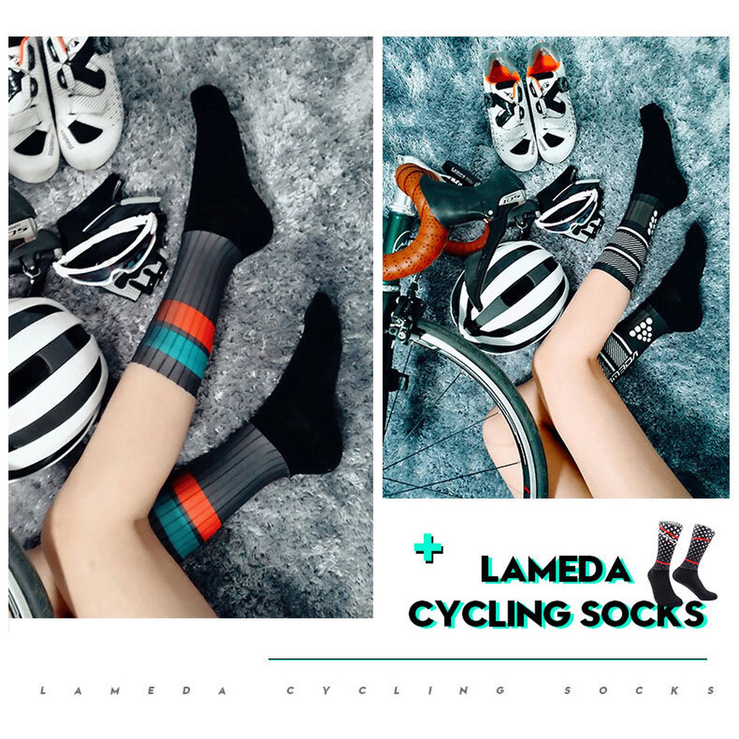 LAMEDA サイクルソックス 幾何学柄【メーカー在庫】